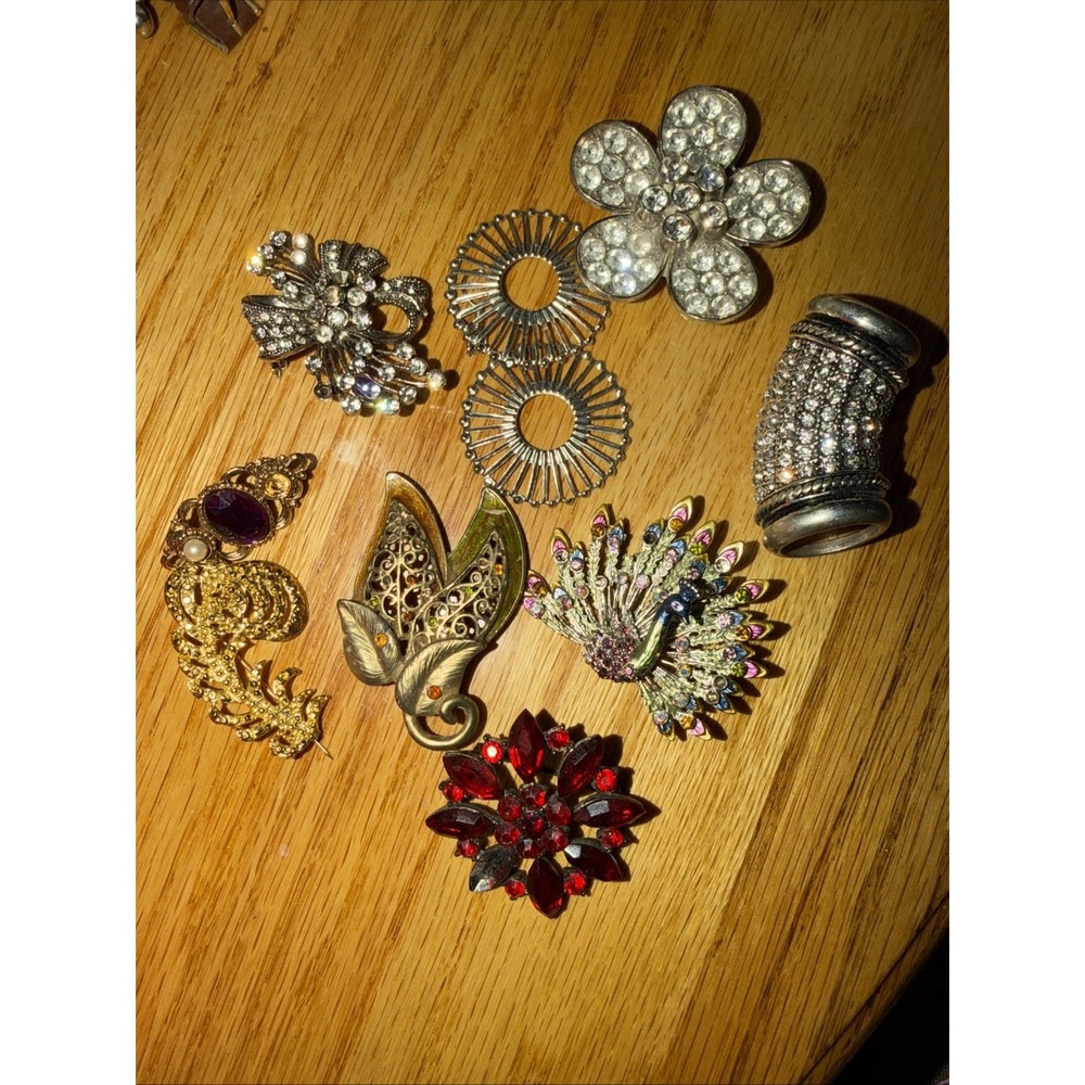 vintage repair restore rhinestone brooch lot 10 Piece